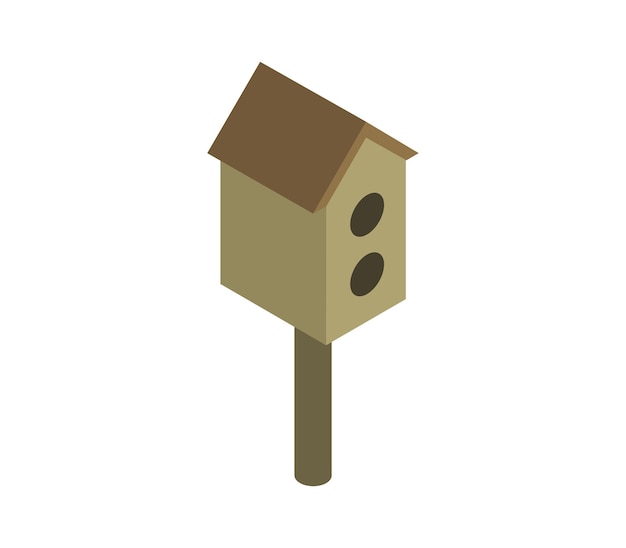 Isometric bird house