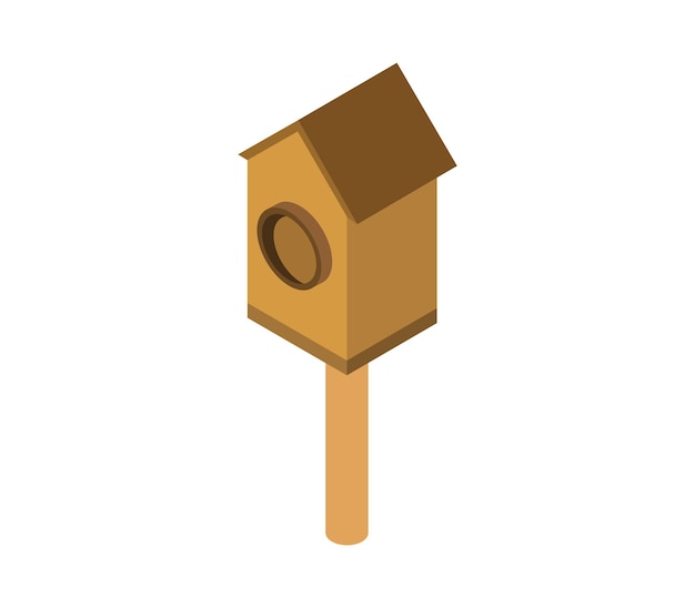 Isometric bird house