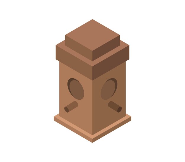 Isometric bird house