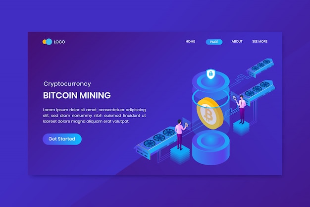 Isometric Bitcoin Cloud Mining Concept