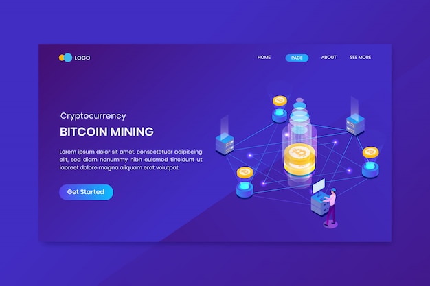 Isometric Bitcoin Cryptocurrency  Investment Landing