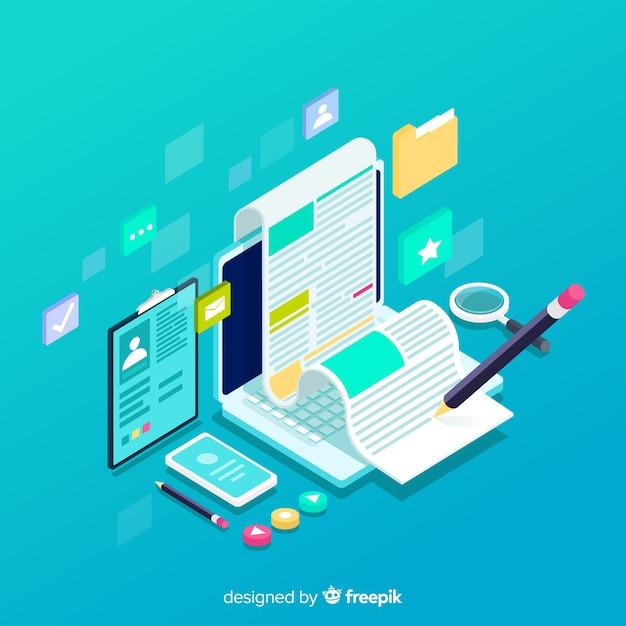 Isometric blogging concept