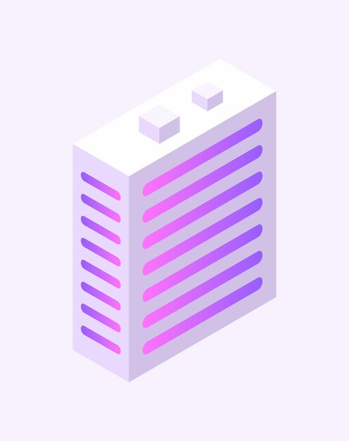 Isometric build City object House in 3d style Vector illustration concept