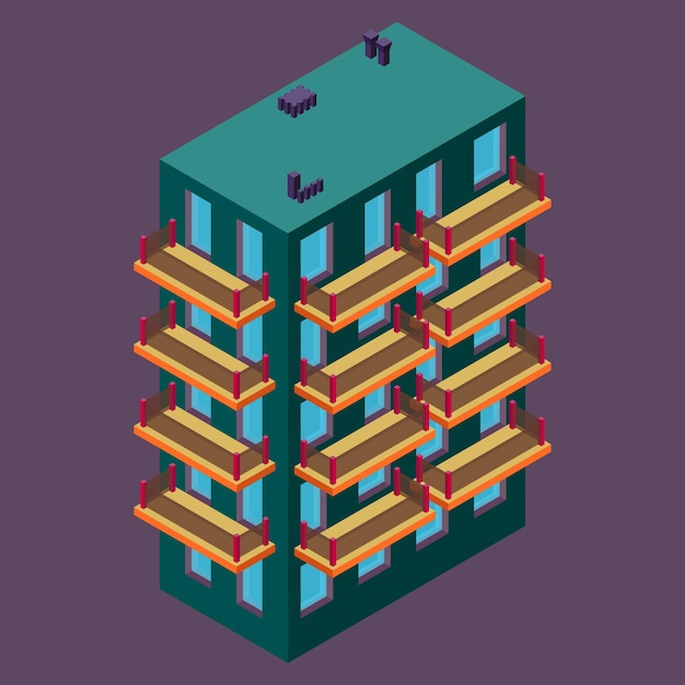 isometric building in the city