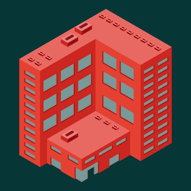 Isometric building in the city