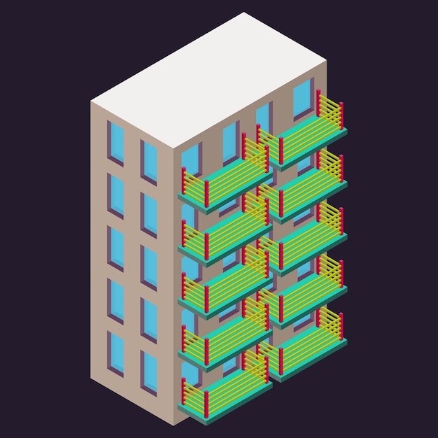 ベクトル 市内の等尺性の建物