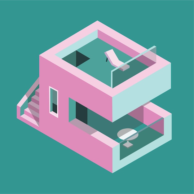 Vector isometric building