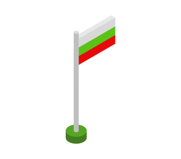 Isometric bulgaria flag