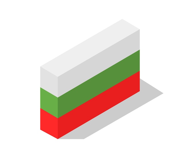 Vector isometric bulgaria flag