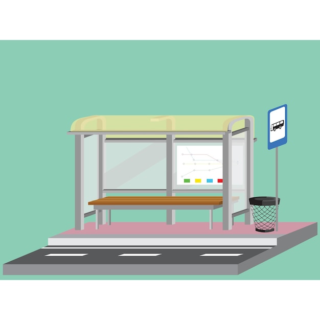 Isometric bus stop