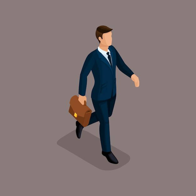 Isometric businessman in business suits