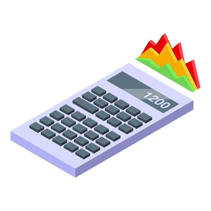Vector isometric calculator with graph charts