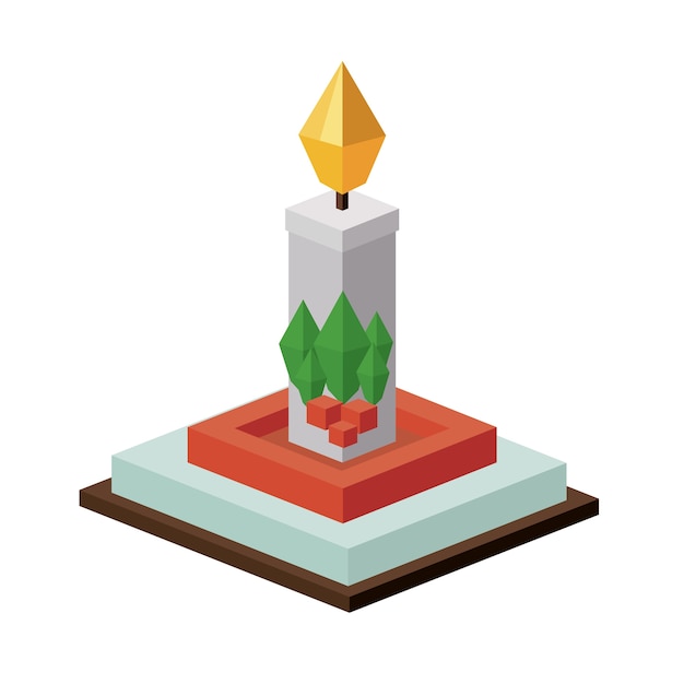 Isometric candle icon