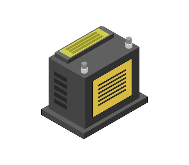 Isometric car battery