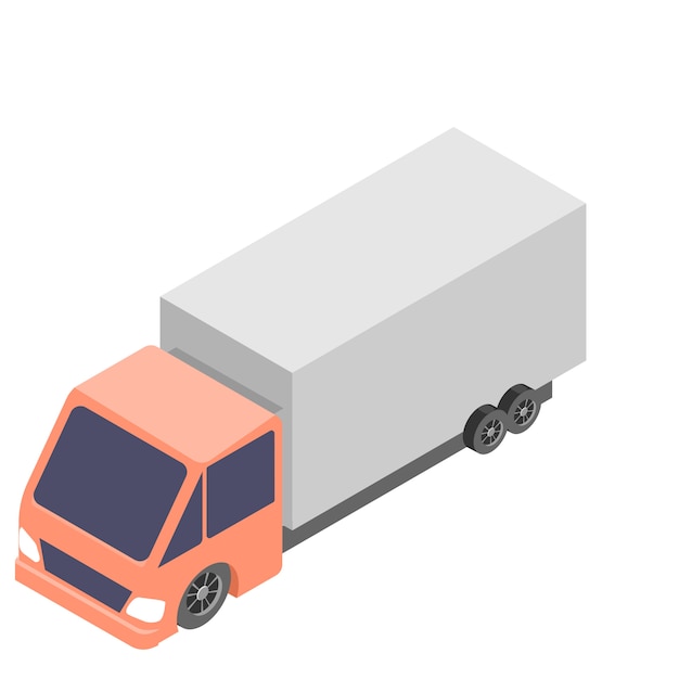 Isometric car truck icon isolated on white background.