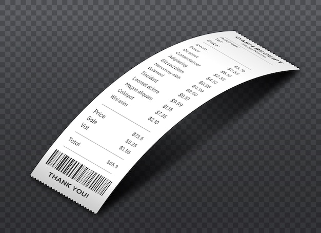 Vector isometric cash receipt