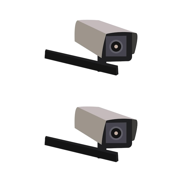 Isometric cctv elements collection with security camerasvector illustrationsecurity cameras isolat