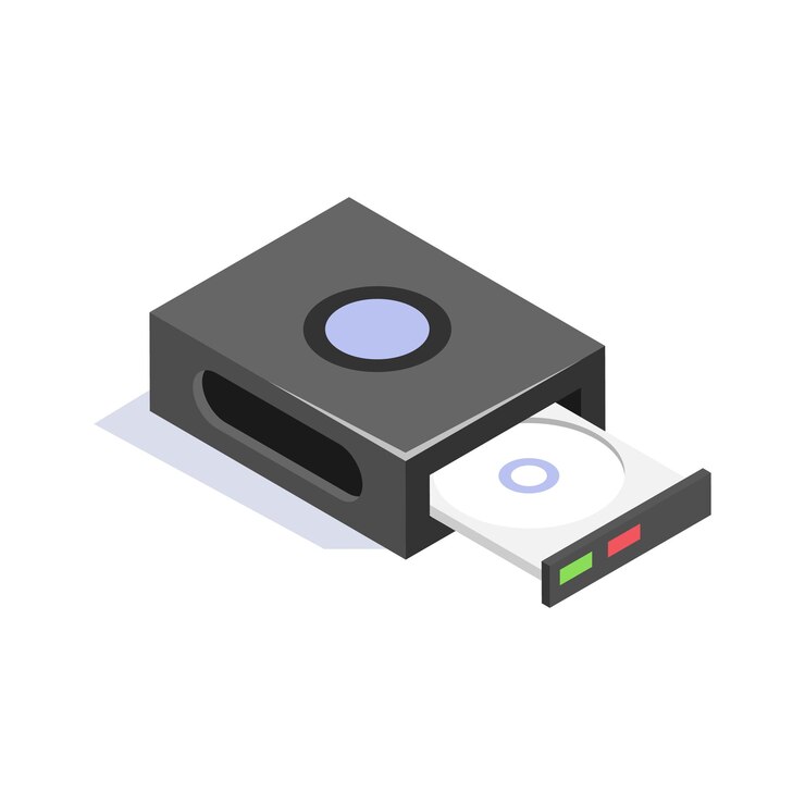 Vector isometric cd rom icon ideal for media storage and retro technology themed designs