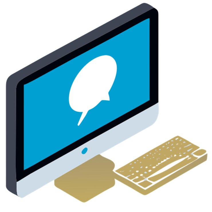 Vector isometric chat icon