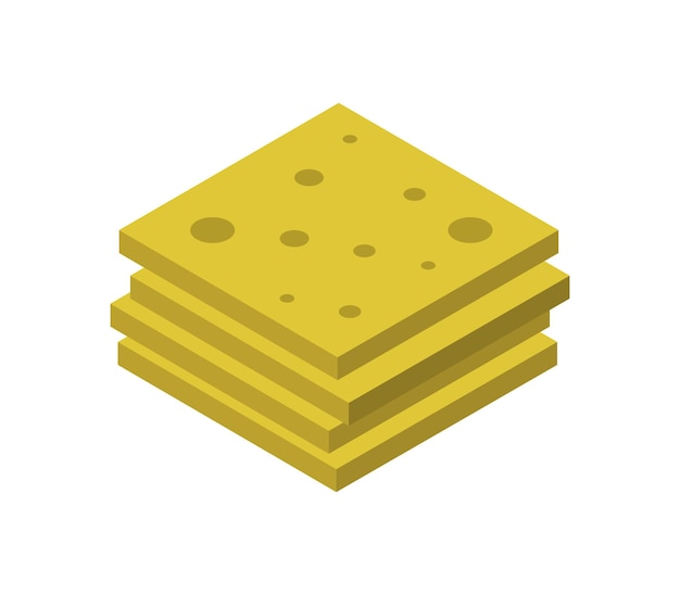 Isometric cheese slices