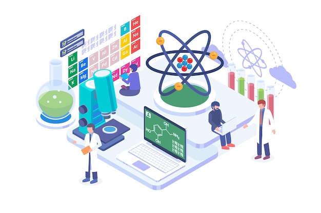 Isometric chemical science vector concept