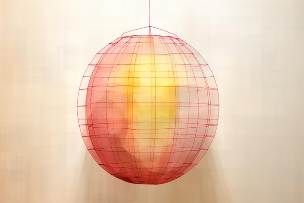Изометрический китайский фонарь 3D-рендер