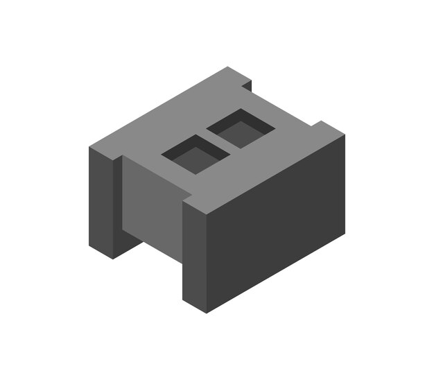 Isometric cinder block