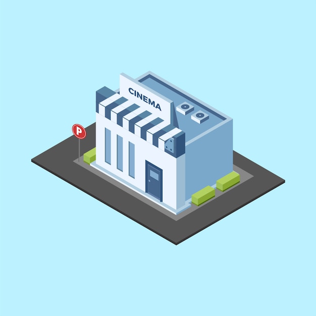 Isometric cinema building