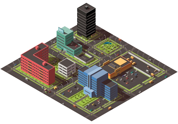 Isometric city concept