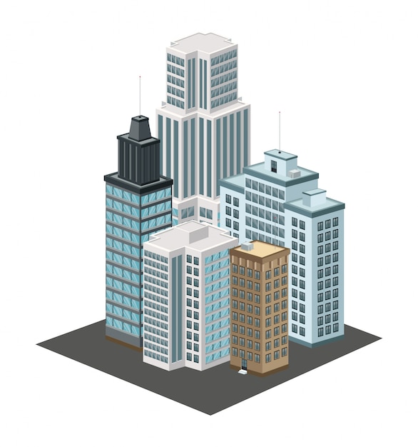 Vector isometric city icon