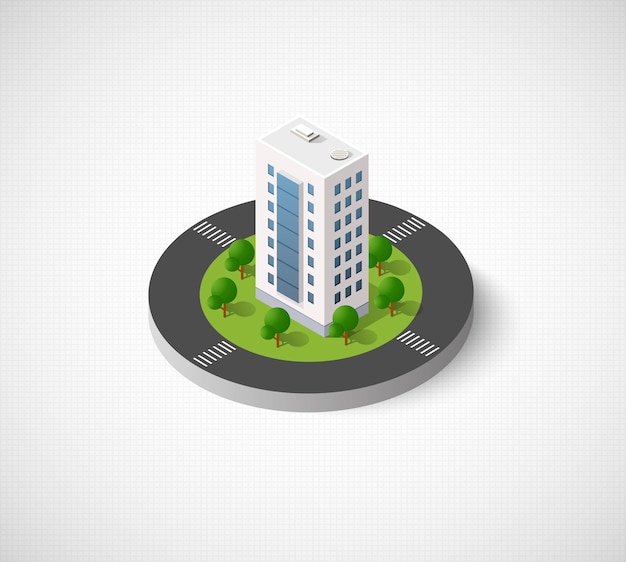 Isometric city icon