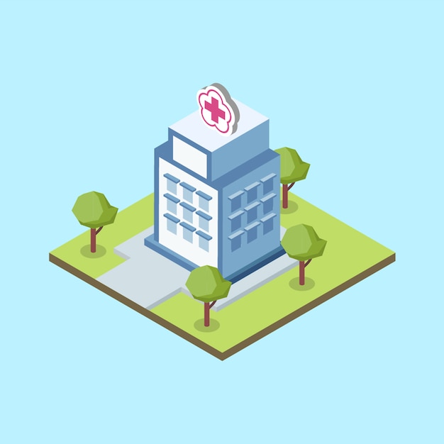 Isometric Clinic Building