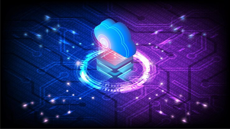 Vector isometric cloud server, ai analysis with cloud server