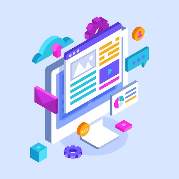 Isometric cms illustration