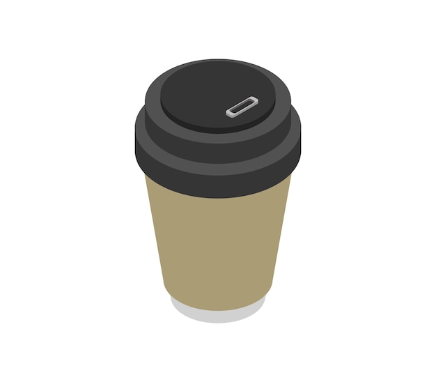 Isometric coffee cup