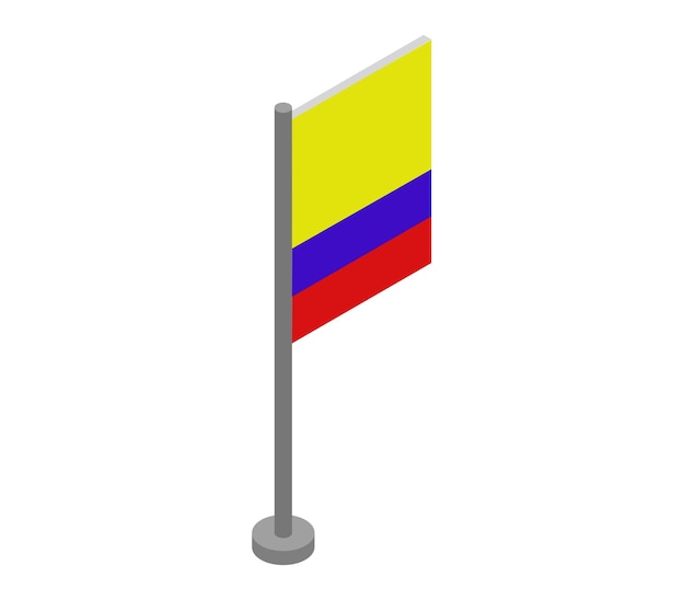 Isometric colombia flag