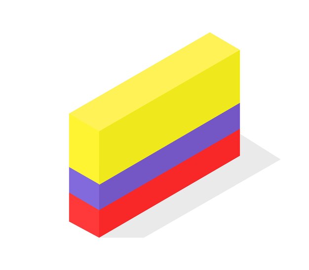 Isometric colombia flag