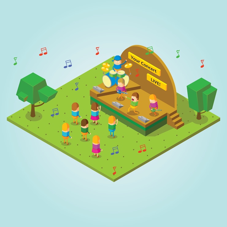 Vector isometric concert