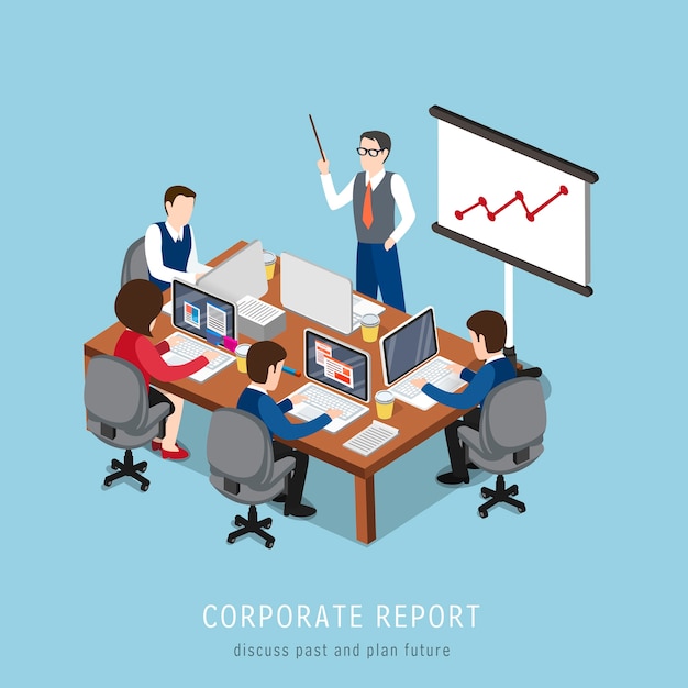 企業レポートの概念の等尺性