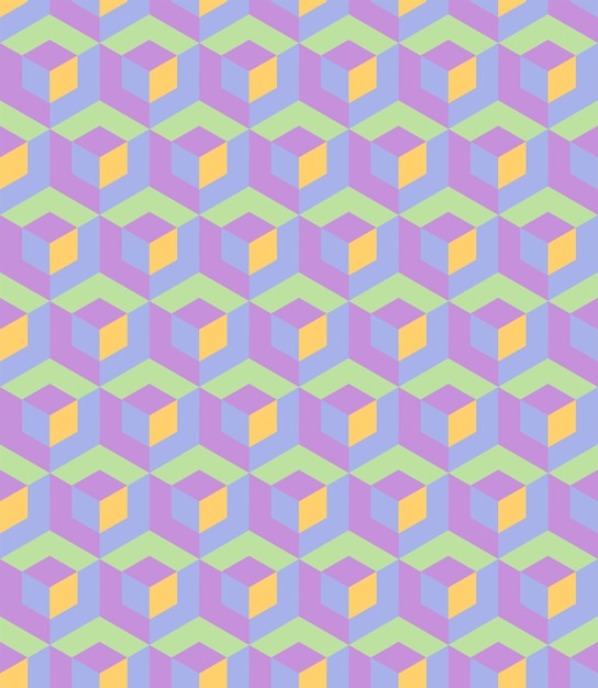 isometric cubes vector seamless pattern Abstract geometric texture Modern textile Retro background