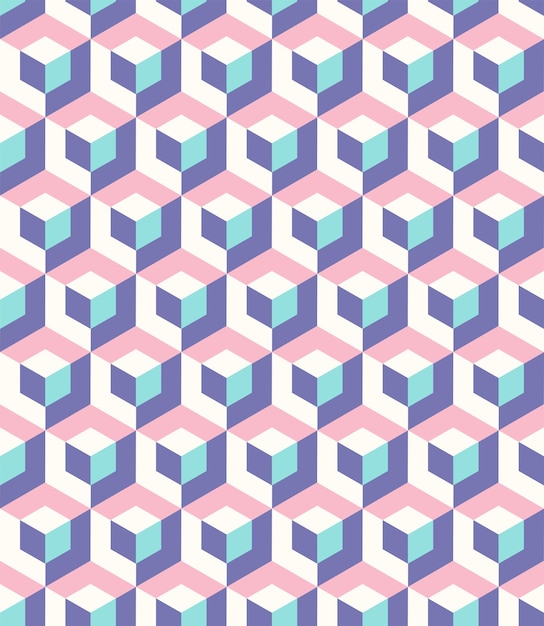 isometric cubes vector seamless pattern abstract geometric texture modern textile retro background