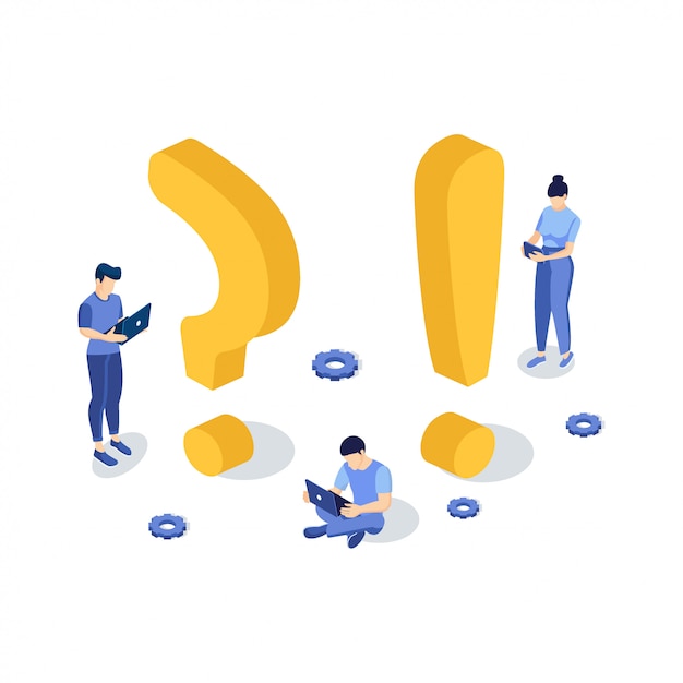 Isometric customer support illustration