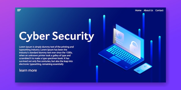 ベクトル 等尺性サイバーセキュリティconcept.webテンプレート