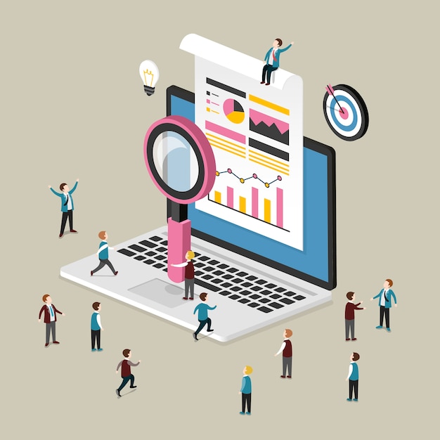 Isometric  of data analysis concept