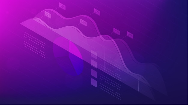 Isometric data analysis and research concept.