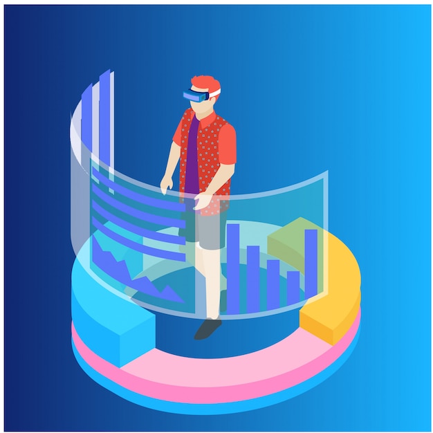 Vector isometric  data analysis and statistics concept