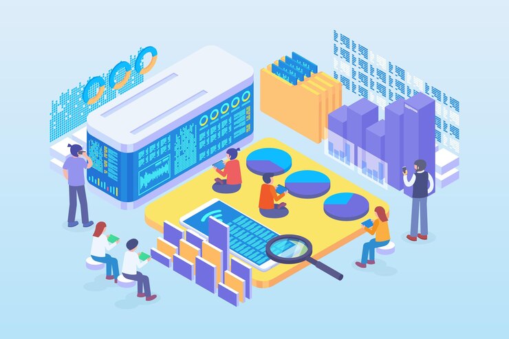 Vector isometric data analysis tool vector concept