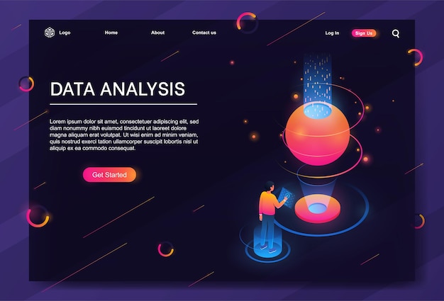 Concetto di analisi dei dati isometrici per il rapporto aziendale