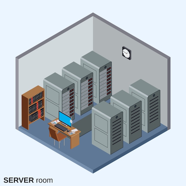 Vector isometric data center interior