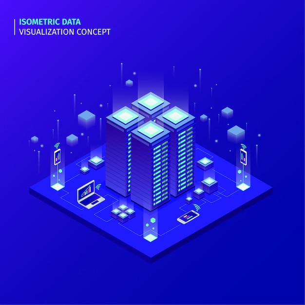 Isometric data visual concept